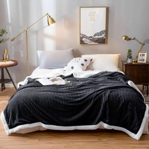 SOGA 2X Black Throw Blanket