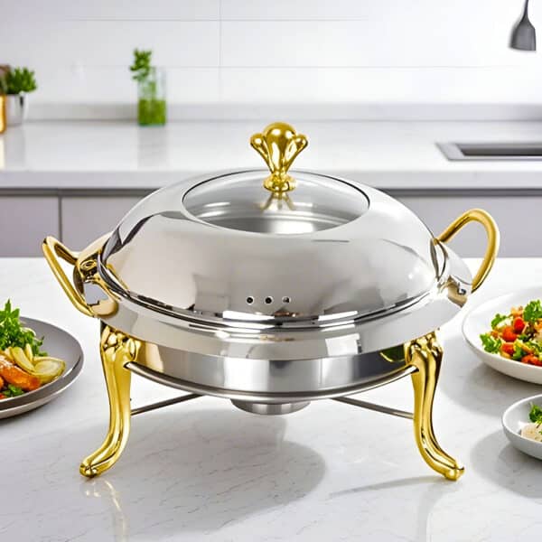 SOGA 2X Stainless Steel Round Chafing Dish