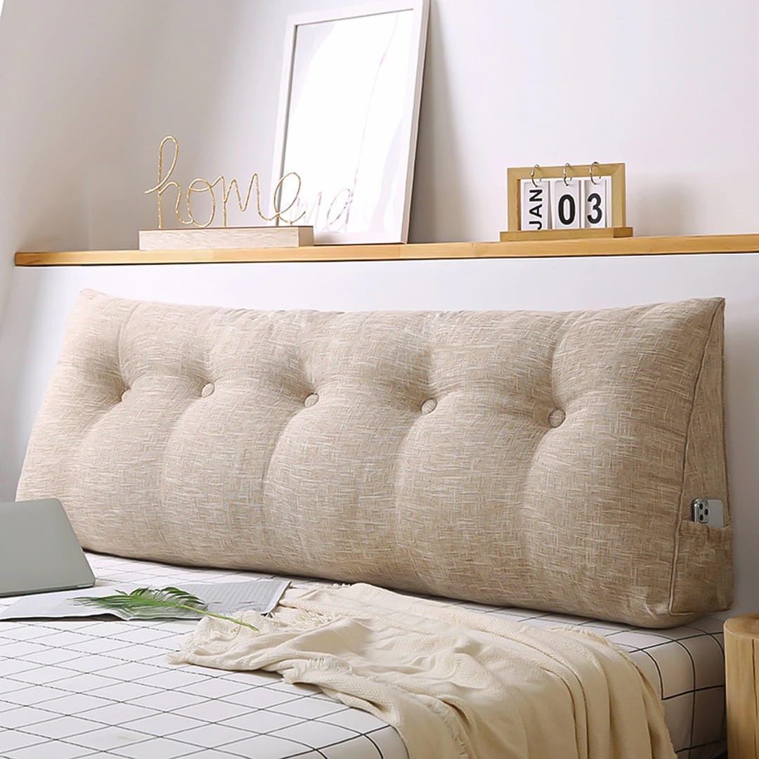 SOGA 4X 150cm Beige Wedge Bed Cushion