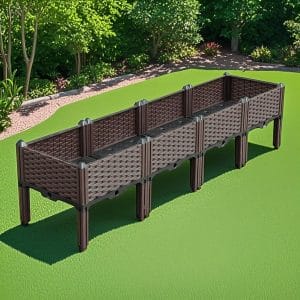 SOGA 160cm Raised Planter Box Vegetable Herb Flower Outdoor Plastic Plants Garden Bed with Legs