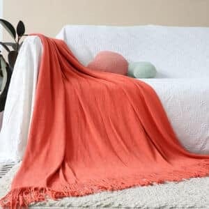 SOGA 2X Orange Acrylic Throw Blanket