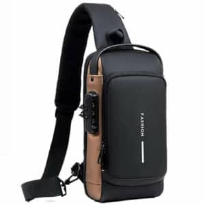 Shoulder bag, cross body, anti-theft, with lock.
