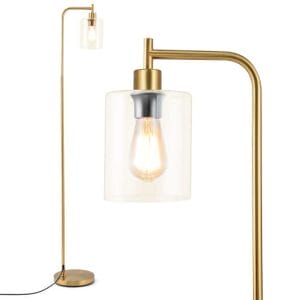 Modern Floor Lamp with Hanging Glass Lampshade