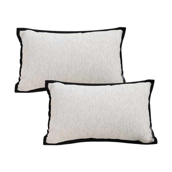 SOGA 2X 30x50cm Olive Green Minimalist Lumbar Pillowcase with Black Trim - Image 2
