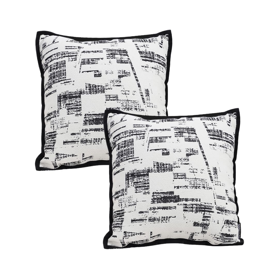 SOGA 2X 45cm Modern Monochrome Grid Pillowcase - Image 2