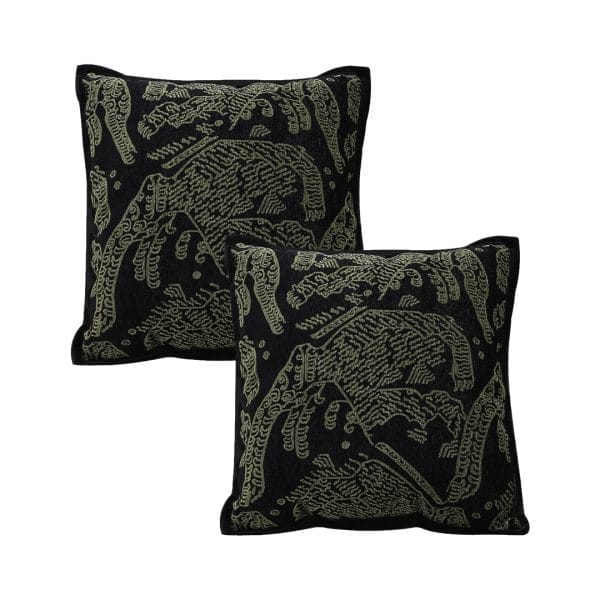 SOGA 2X 45cm Nature-Inspired Midnight Green Embroidered Pillowcase - Image 2