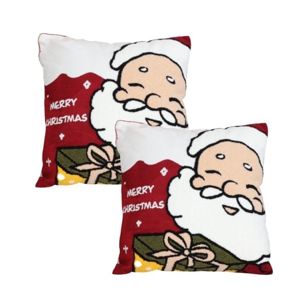 SOGA 2X 45cm Embroidered Santa Claus Christmas Pillow - Bring Home the Cheer - Image 2