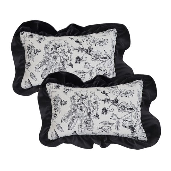 SOGA 2X 30x50cm Chic Botanical Bliss Black & White Lumbar Pillowcase - Image 2