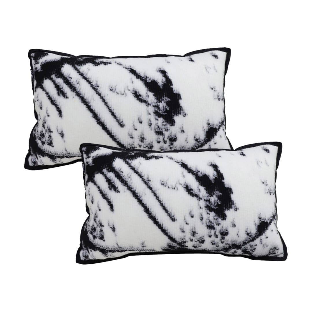 SOGA 2X 30x50cm Black & White Leopard Throw Pillowcase - Image 2