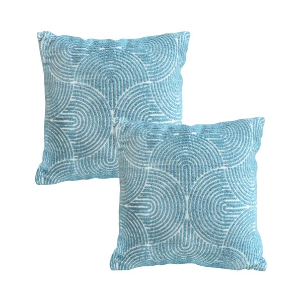 SOGA 2X 45cm Blue Throw Pillow Geometric Indoor and Outdoor Corded Pillowcase - Image 2