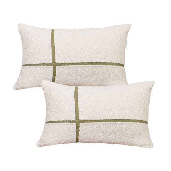 SOGA 2X 30x50cm Cozy Chic Lumbar Pillowcase with Modern Green Stripe - Image 2