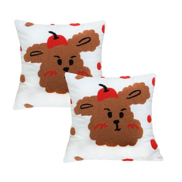 SOGA 2X 45cm Sweet Cherry Bear Hug Decorative Pillowcase - Image 2
