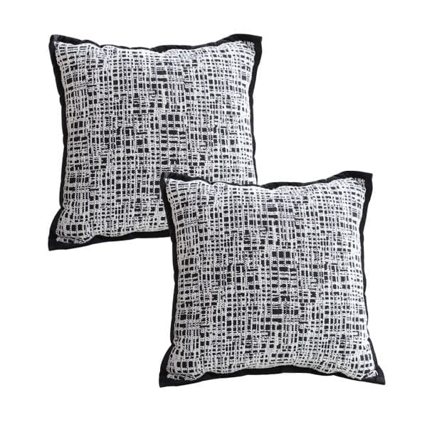 SOGA 2X 45cm Abstract Grid Monochrome Pillowcase - Image 2