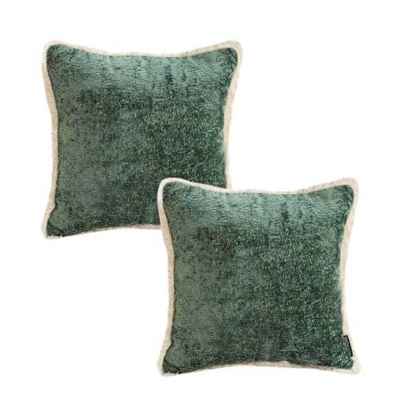 SOGA 2X 45cm Emerald Velvet Fringe Pillowcase - Image 2