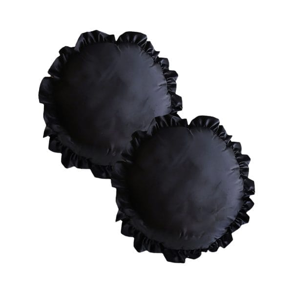 SOGA 2X 45cm Black Vintage Lotus Edge Round Pillowcase – Butterfly Accent - Image 2