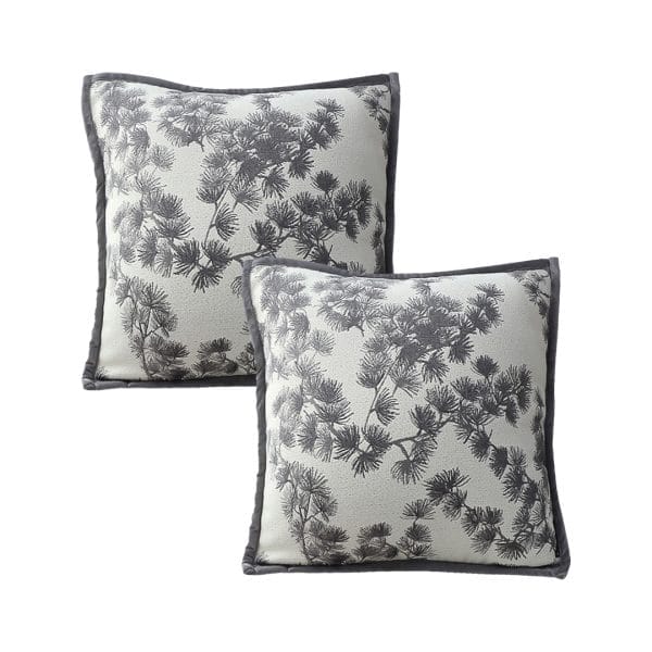 SOGA 2X 45cm Dark Gray Floral Pillowcase - Image 2