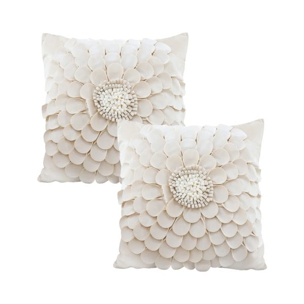 SOGA 2X 45cm Luxurious Textured Flower Pillowcase - Image 2