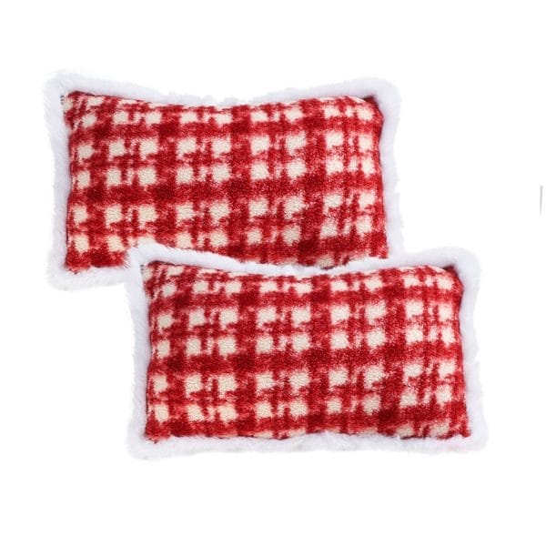 SOGA 2X 30x50cm Cozy Red Gingham Lumbar Pillow Cover - Image 2