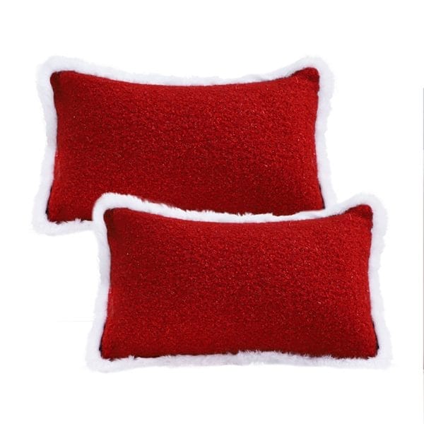 SOGA 2X 30x50cm Luxe Burgundy Textured Lumbar Pillow Cover - Image 2