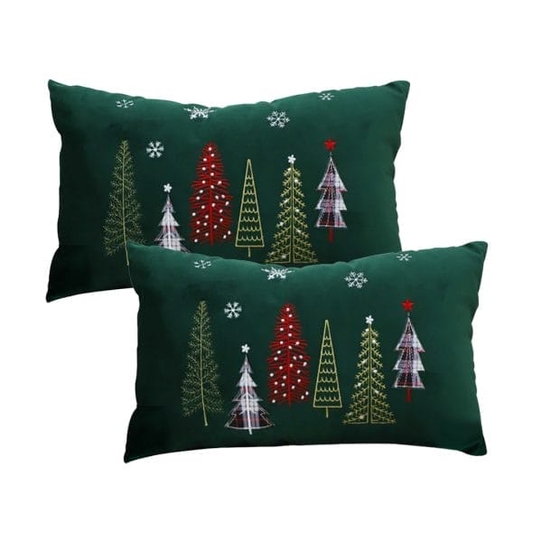 SOGA 2X 30x50cm Christmas Tree Pillowcase (Green) - Image 2