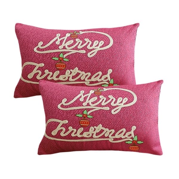 SOGA 2X 40x60cm Elegant "Merry Christmas" Script Pillowcase - Image 2