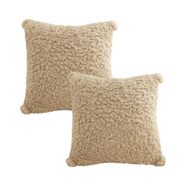 SOGA 2X 45cm Warm Beige Bouclé Comfort Pillowcase - Image 2