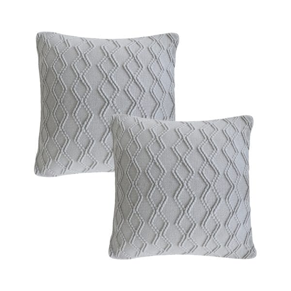 SOGA 2X 45cm Light Gray Diamond Knit Pillowcase - Image 2