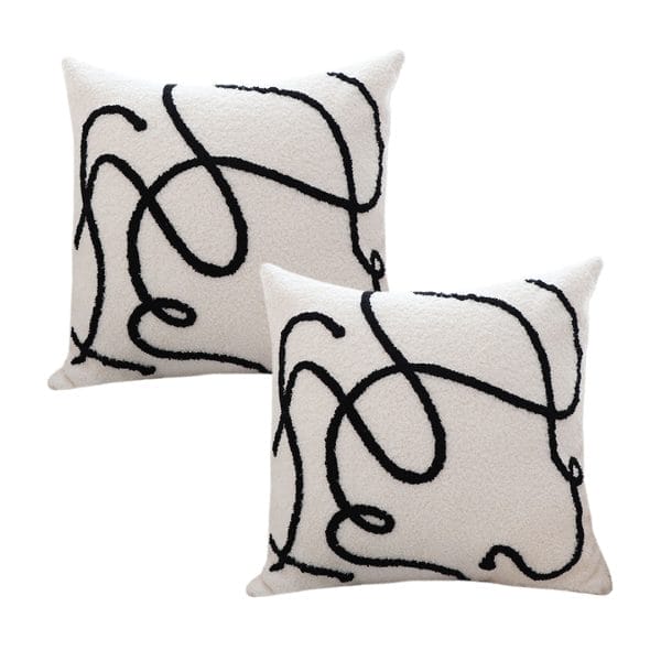 SOGA 2X 45cm Abstract Line Art Pillow Cover - Image 2