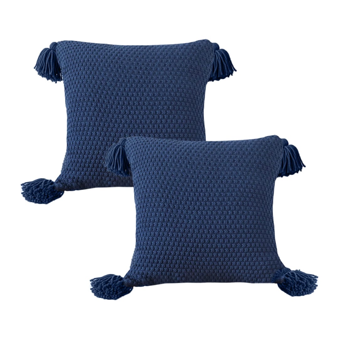 SOGA 2X 50cm Chunky Knit Pillowcase (Navy Blue) - Image 2