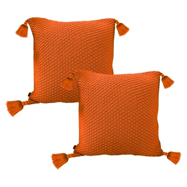 SOGA 2X 50cm Chunky Knit Pillowcase (Coral Orange) - Image 2