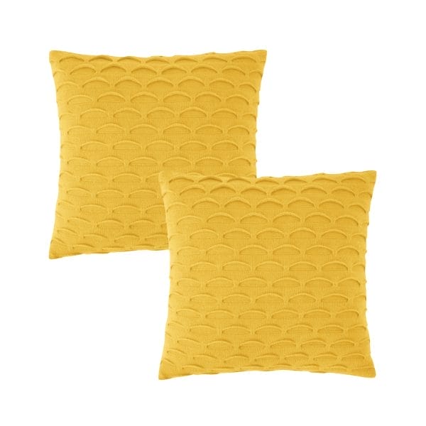 SOGA 2X 45cm Scalloped Wave Pillowcase (Sunshine Yellow) - Image 2