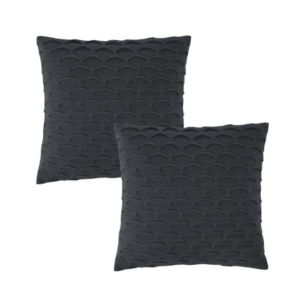 SOGA 2X 45cm Scalloped Wave Pillowcase (Charcoal Gray) - Image 2