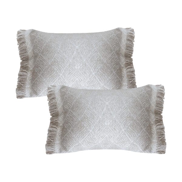 SOGA 2X 35x62cm Serene Textured Fringed Cushion Cover - Image 2