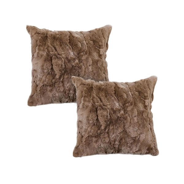 SOGA 2X 45cm LuxeFur Plush Brown Pillowcase - Image 2