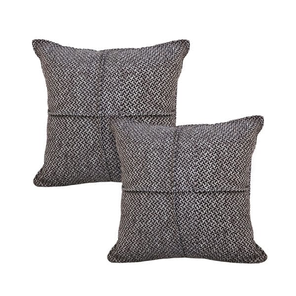 SOGA 2X 45cm UrbanWeave Charcoal Tweed Pillowcase - Image 2