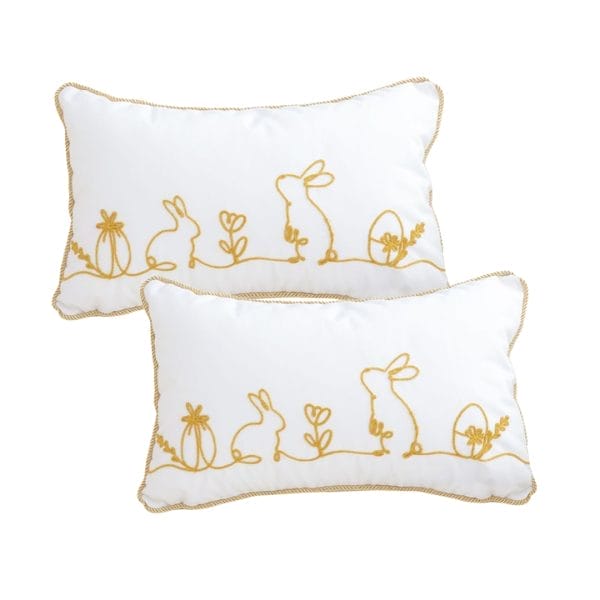 SOGA 2X 30x50cm Elegant White Easter Embroidered Pillowcases - Image 2