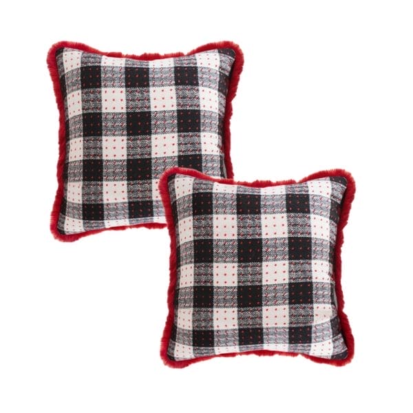 SOGA 2X 45cm CozyFest Square Buffalo Plaid Fleece Pillowcase - Image 2