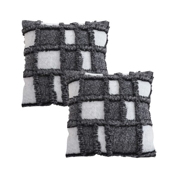 SOGA 2X 45cm Luxurious Faux Fur Textured Checkered Pillowcase - Image 2