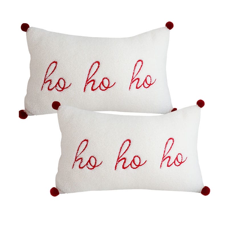 SOGA 2X 45cm Ho Ho Ho Sherpa Christmas Pillowcase - Image 3