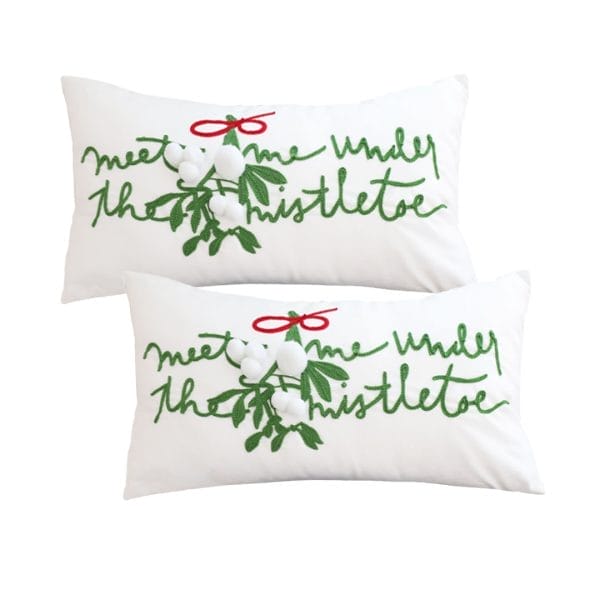 SOGA 2X 45cm Embroidered Christmas Pillowcase – Festive Elegance in White - Image 2