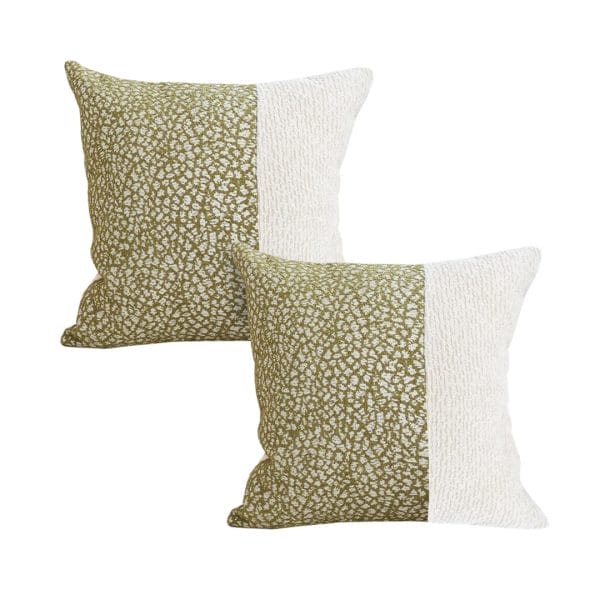 SOGA 2X 45cm Elegant Textured Pillowcase – Modern Green & Cream Accent - Image 2