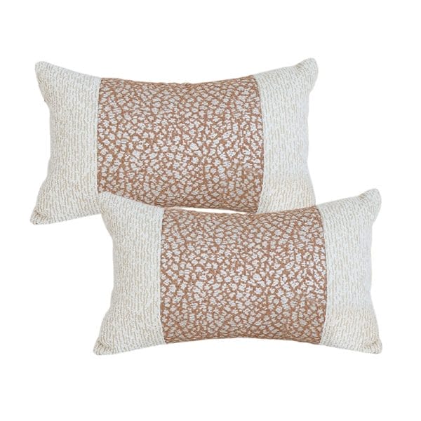 SOGA 2X 30x50cm Kalen Rose Gold Flecked Lumbar Pillowcase - Image 2