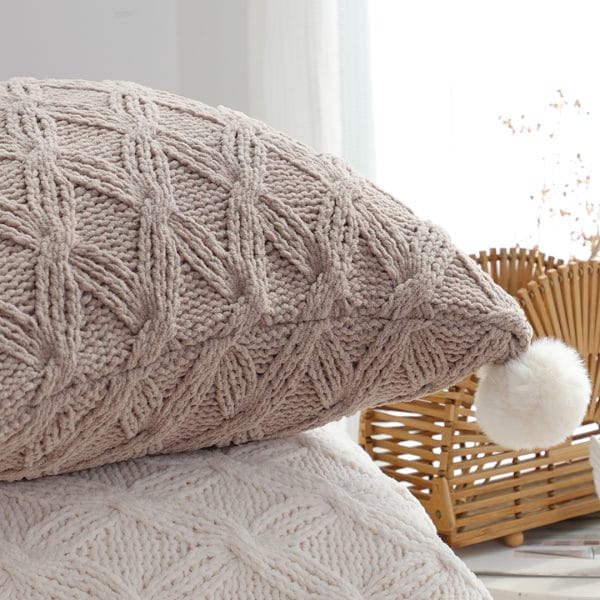SOGA 2X 45cm Diamond Knit Texture Brown Throw Pillowcase - Image 3
