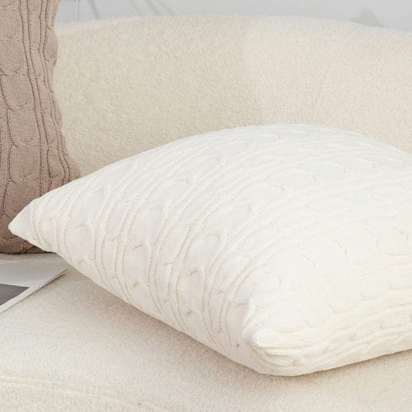 SOGA 2X 45cm Classic Cream Cable Knit Decorative Pillowcase - Image 3