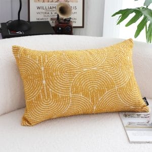 SOGA 2X 30x50cm Mustard Yellow Geometric Lumbar Pillowcase for Home Decor