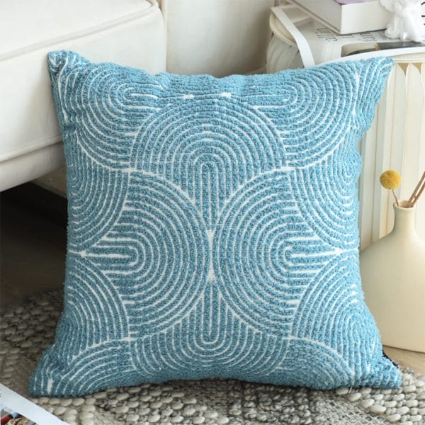 SOGA 2X 45cm Blue Throw Pillow Geometric Indoor and Outdoor Corded Pillowcase - Image 3