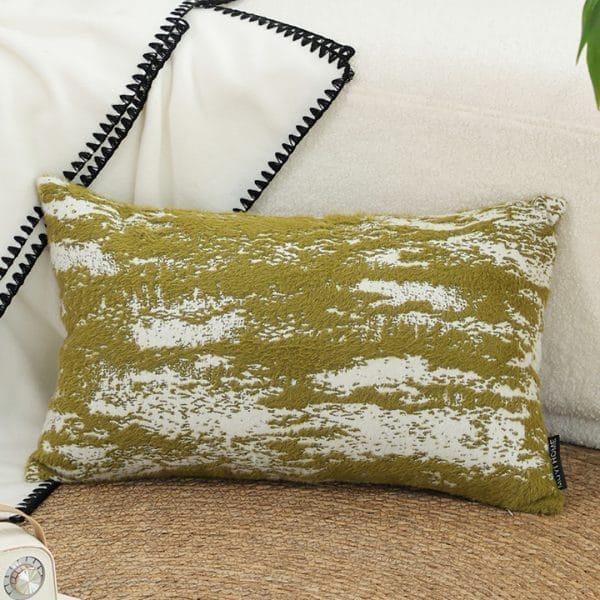 SOGA 2X 30x50cm Olive Green & White Textured Decorative Pillowcase - Image 3