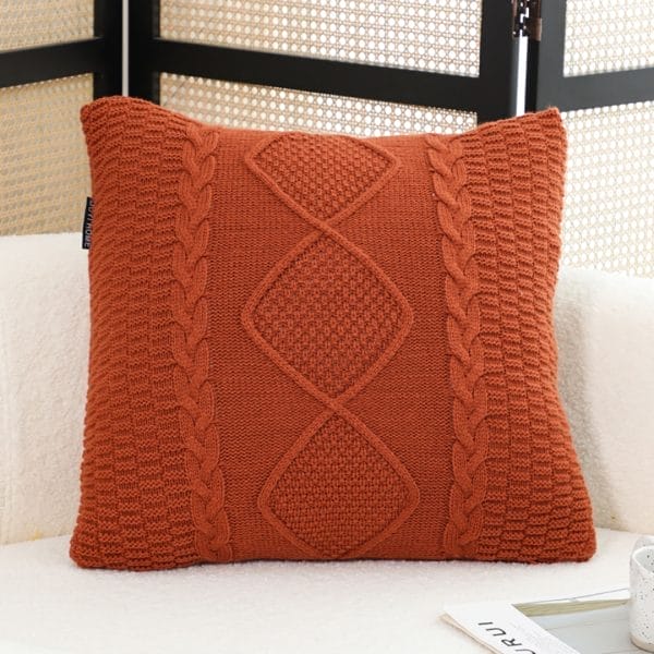 SOGA 2X 45cm Cable Knit Diamond Pillowcase - Image 3
