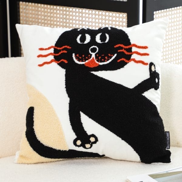 SOGA 2X 45cm Playful Black Cat Silhouette Pillowcase - Image 3