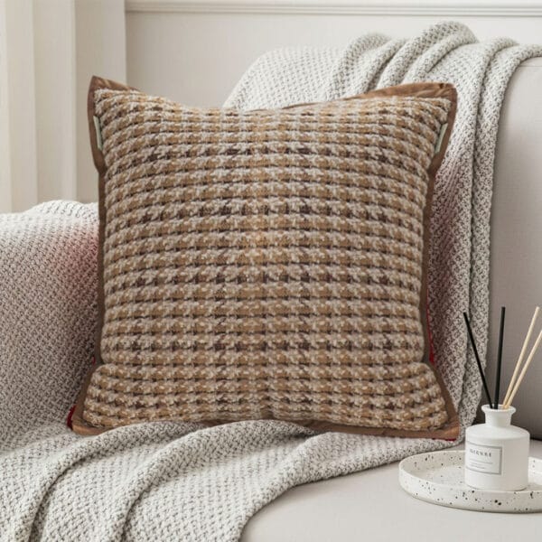 SOGA 2X 45cm Cozy Woven Brown Pillowcase - Image 3